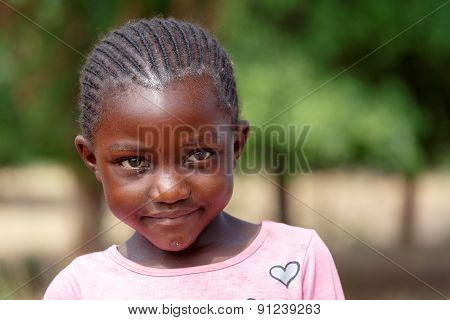 Closeup Portrait Of Small Namibian Child Girl