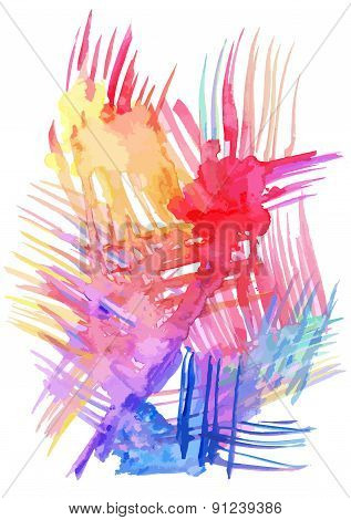 Watercolor Palm Leaves Illustration