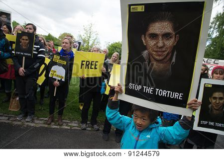 Human rights protest