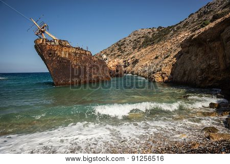 Shipwreck, Amorgos, Cyclades, Greece