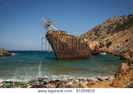 Shipwreck, Amorgos, Cyclades, Greece
