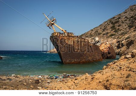 Shipwreck, Amorgos, Cyclades, Greece