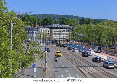 Quaibrucke Bridge Under The Restoration