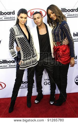 LAS VEGAS - MAY 17: Jourdan Dunn, Olivier Rousteing, Kendall Jenner at the 2015 Billboard Music Awards at the MGM Grand Garden Arena on May 17, 2015 in Las Vegas, Nevada.