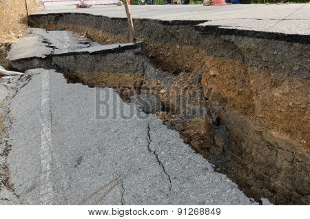 Road cracked