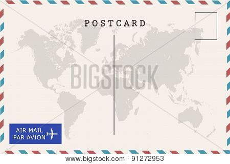 Back of airmail blank postcard