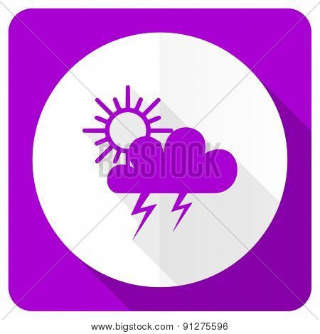 storm pink flat icon waether forecast sign 