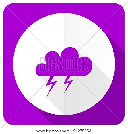 storm pink flat icon waether forecast sign 