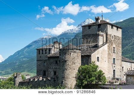 Medioeval Castle Sarriod De La Tour In Italy Near Aosta