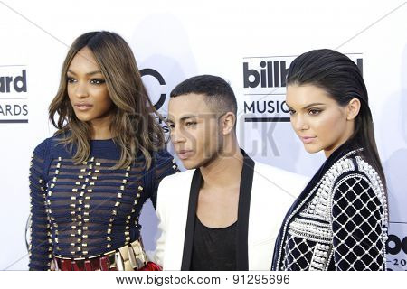 LAS VEGAS - MAY 17: Jourdan Dunn, Olivier Rousteing, Kendall Jenner at the 2015 Billboard Music Awards at the MGM Grand Garden Arena on May 17, 2015 in Las Vegas, Nevada.