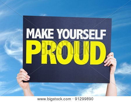 Make Yourself Proud card with sky background