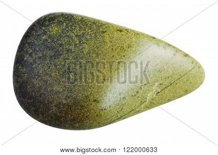 Tumbled Epidote Mineral Gem Stone Isolated