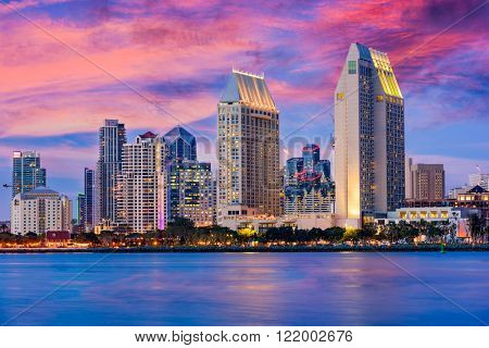 San Diego, California, USA downtown skyline.