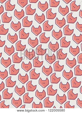 fox face vector pattern seamless art decoration