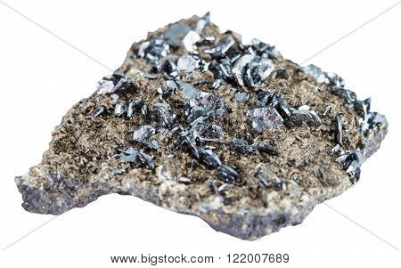 Magnetite Stone Crystals On Mineral Rock