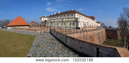 Castle Spilberk panoramic shot from town Brno Czech Republic Spring 2016
