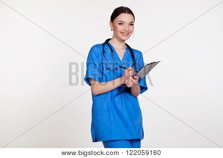 medical doctor woman and her Tablet female