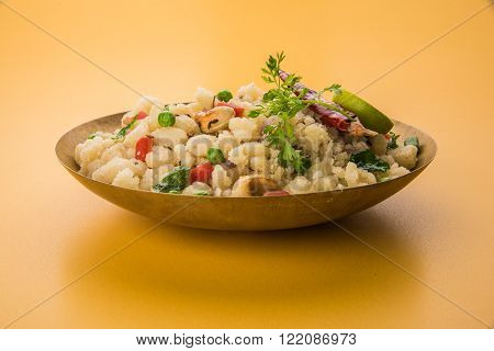Upma or upama or uppuma, popular south indian breakfast menu