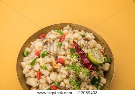 South Indian food upma or upama, a complete Indian breakfast