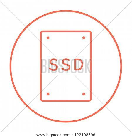Solid state drive line icon.