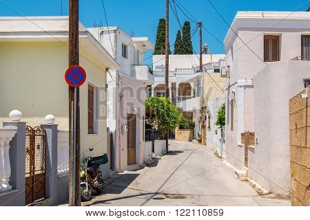 Street in village of Lardos. Rhodes Dodecanese Islands Greece
