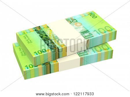 Samoan tala bills isolated on white background. Computer generated 3D photo rendering.
