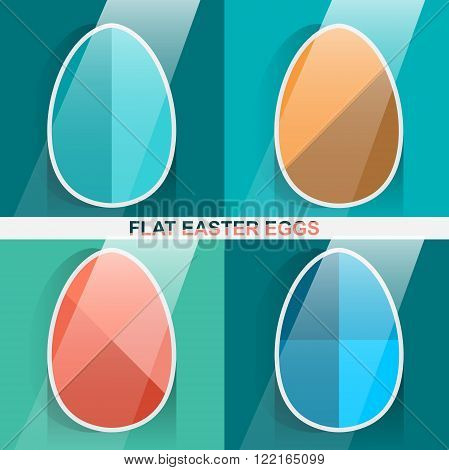 Vector Easter Illustration with Four Flat Eggs