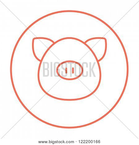 Pig head line icon.