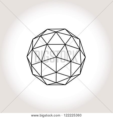 Framed Geosphere logotype icon creative ball structure