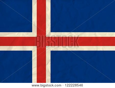 Vector image of the Iceland paper  flag