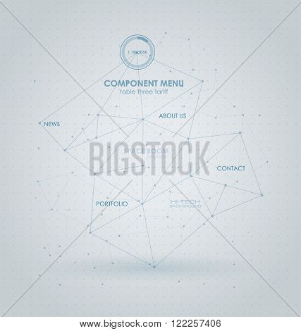 Infographic elements. futuristic user interface HUD UI UX. Wireframe mesh broken polygonal element. Sphere with connected lines and dots. Connection Structure.