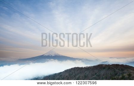 Mountain Fuji and cloud seen from Mountain Mitsutoge