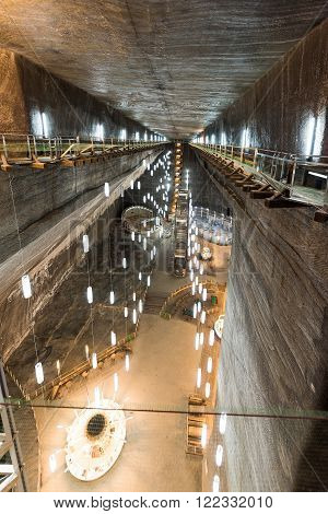 TURDA, ROMANIA - MARCH 2016: Salt mine and museum in Turda on 07th of March in Turda, Romania