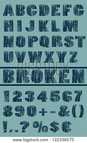 cector typeset with broken and grungy letters
