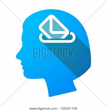 Long Shadow Female Head With  A Map Of The African Continent