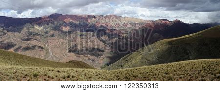 Hornocal mountains near Humahuaca on argentina andes