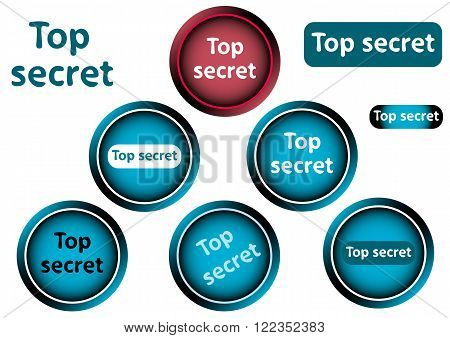 Clipart with icons buttons an inscription top secret