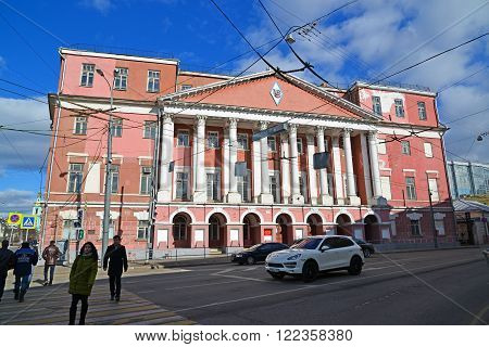 Moscow, Russia - March 14, 2016. Farmstead Count Musin-Pushkin in Razgulyai, now State University of a Civil Engineering