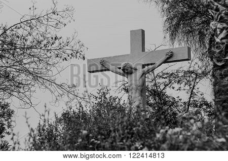 SANTIAGO, CHILE - NOV 24, 2014: SVirgin Mary tatue at San Cristobal Hill in Santiago. Santiago de Chile is the capital and the largest city in Chile