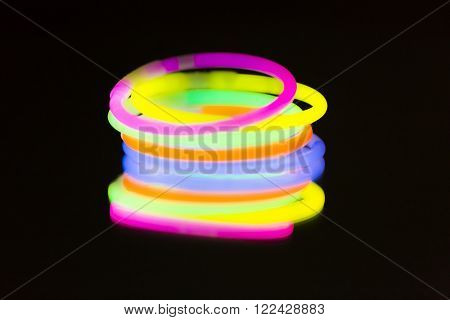 Colorful fluorescent light neon on blanck background