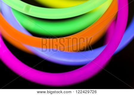 Colorful fluorescent light neon on blanck background