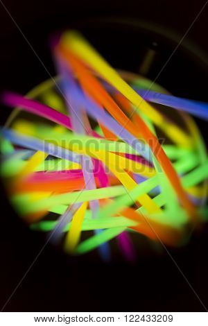 Colorful fluorescent light neon on blanck background