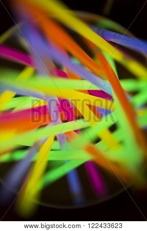 Colorful fluorescent light neon on blanck background