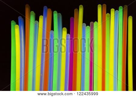 Colorful fluorescent light neon on blanck background