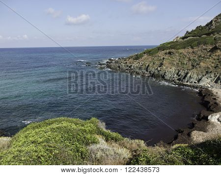 the coastline of the Island of corsica