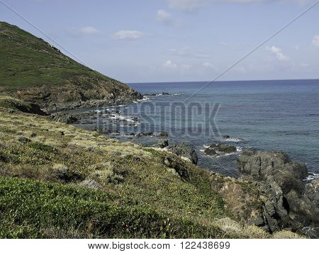 the coastline of the Island of corsica