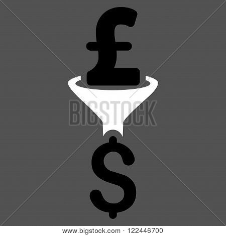 Pound Dollar Conversion Filter vector icon. Pound Dollar Conversion Filter icon symbol. Pound Dollar Conversion Filter icon image. Pound Dollar Conversion Filter icon picture.