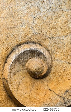 Cracked surface spiral statue at Thai Temple