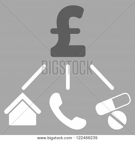 Life Pound Expenses vector icon. Life Pound Expenses icon symbol. Life Pound Expenses icon image. Life Pound Expenses icon picture. Life Pound Expenses pictogram. Flat life pound expenses icon.