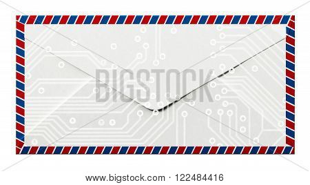 Enveloppe front and back design isolated on white background